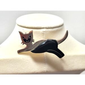 Vintage Mexican Sterling Silver Cat Brooch